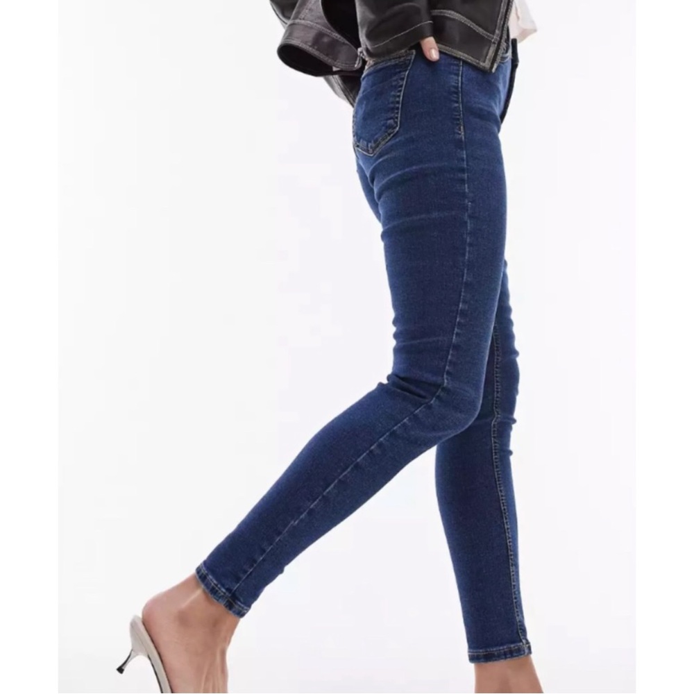 Topshop Jamie Petite High Waisted Skinny Jeans Medium / Dark Wash W25 L28